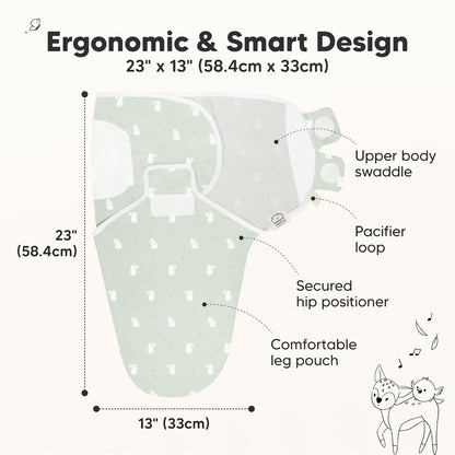 Skiennix Organic Baby Swaddle Sleep Sacks - Soft & Snug for Newborns 3-6 Months | 3-Pack (Bunnies, L)
