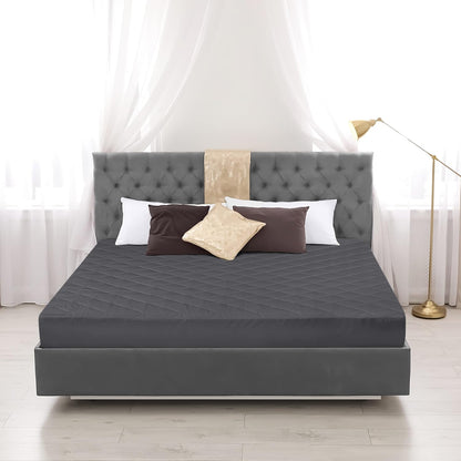 Utopia Bedding Quilted Fitted Mattress Pad - Queen Size, Elastic Cover, Machine Washable, Grey | Pack of 2