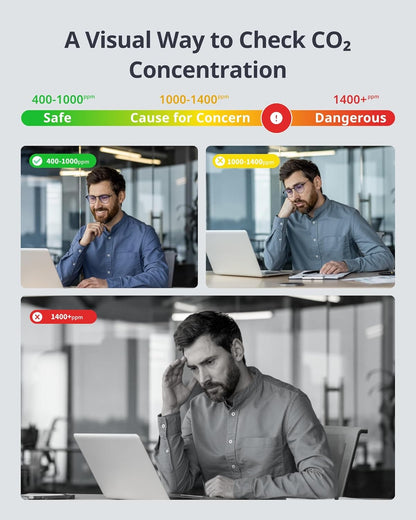 SwitchBot CO2 Detector - Portable Indoor Air Quality Monitor for CO2, Temperature & Humidity