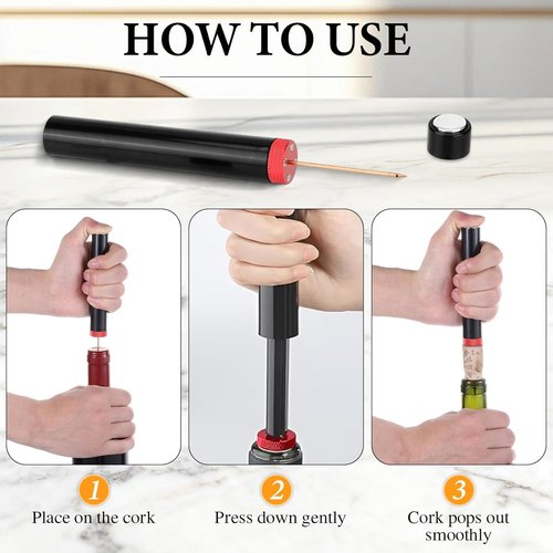 2PCS Aeropop Wine Opener, Needle Type Wines Bottle Openers, Travel Portable Pocket Air Pressure Pump Wine Bottle Opener for Home, Restaurant, Party