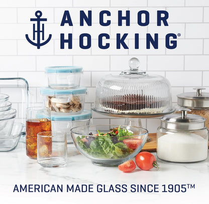 Anchor Hocking Cake Dish Set - 3 Quart Tempered Glass Baking Dish for Even Baking | Oven & Microwave Safe