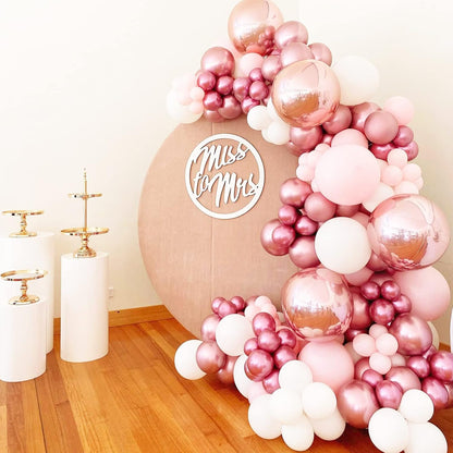 PartyWoo Metallic Pink Balloons - 50 Pcs 5-Inch Dark Pink Balloons for Birthday & Wedding Decor