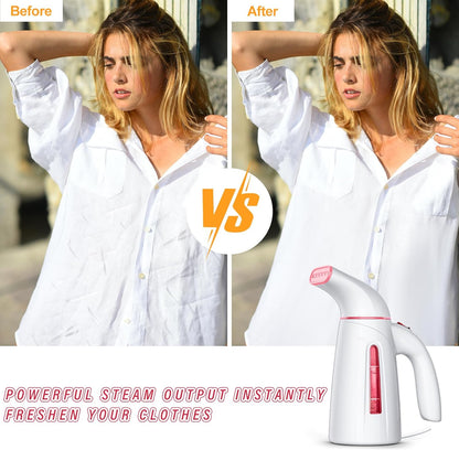 OGHom Portable Handheld Clothes Steamer - 300ml Capacity, 950W Fast Heat Up (Pink)