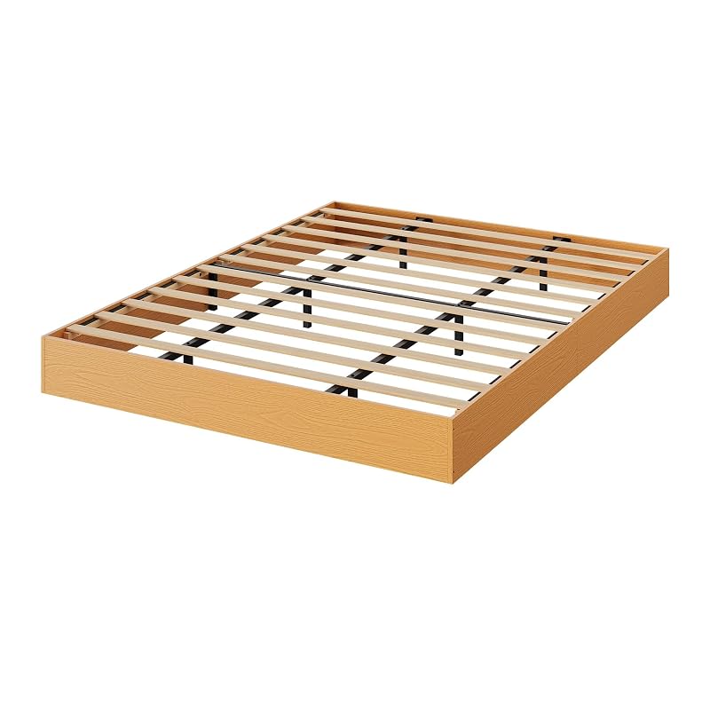 IDEALHOUSE Full Wood Platform Bed Frame with Low Profile Pine Finish - Twin to California King