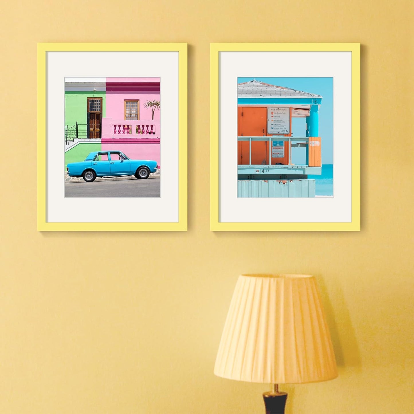 Upsimples 11x14 Picture Frame - Display 8x10 Photos with Mat or 11x14 Without - Yellow, 1 Pack