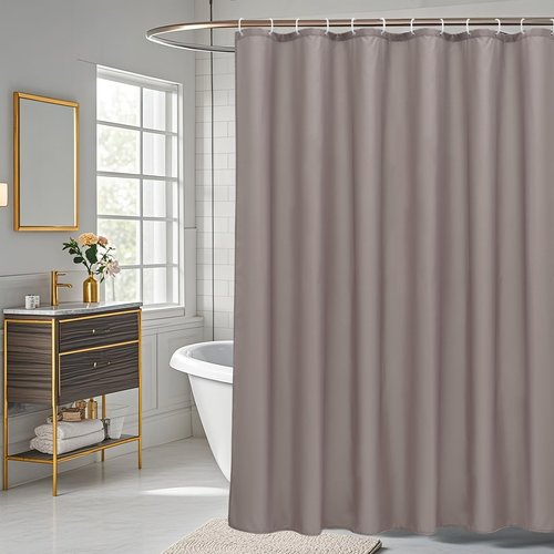AooHome 72x96 inch Fabric Shower Curtain Liner, Water Repellent Extra Long Bathroom Curtain for Hotel with Hooks, Weighted Hem, Chocolate