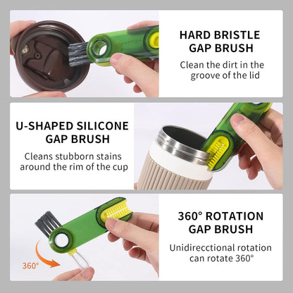 Skiennix 3-in-1 Cup Lid Gap Cleaning Brush Set - Multifunctional Silicone Kitchen Tools