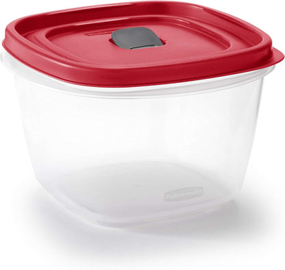 Rubbermaid Easy Find Food Storage Containers - 7-Cup Capacity with Vented Lid - Red