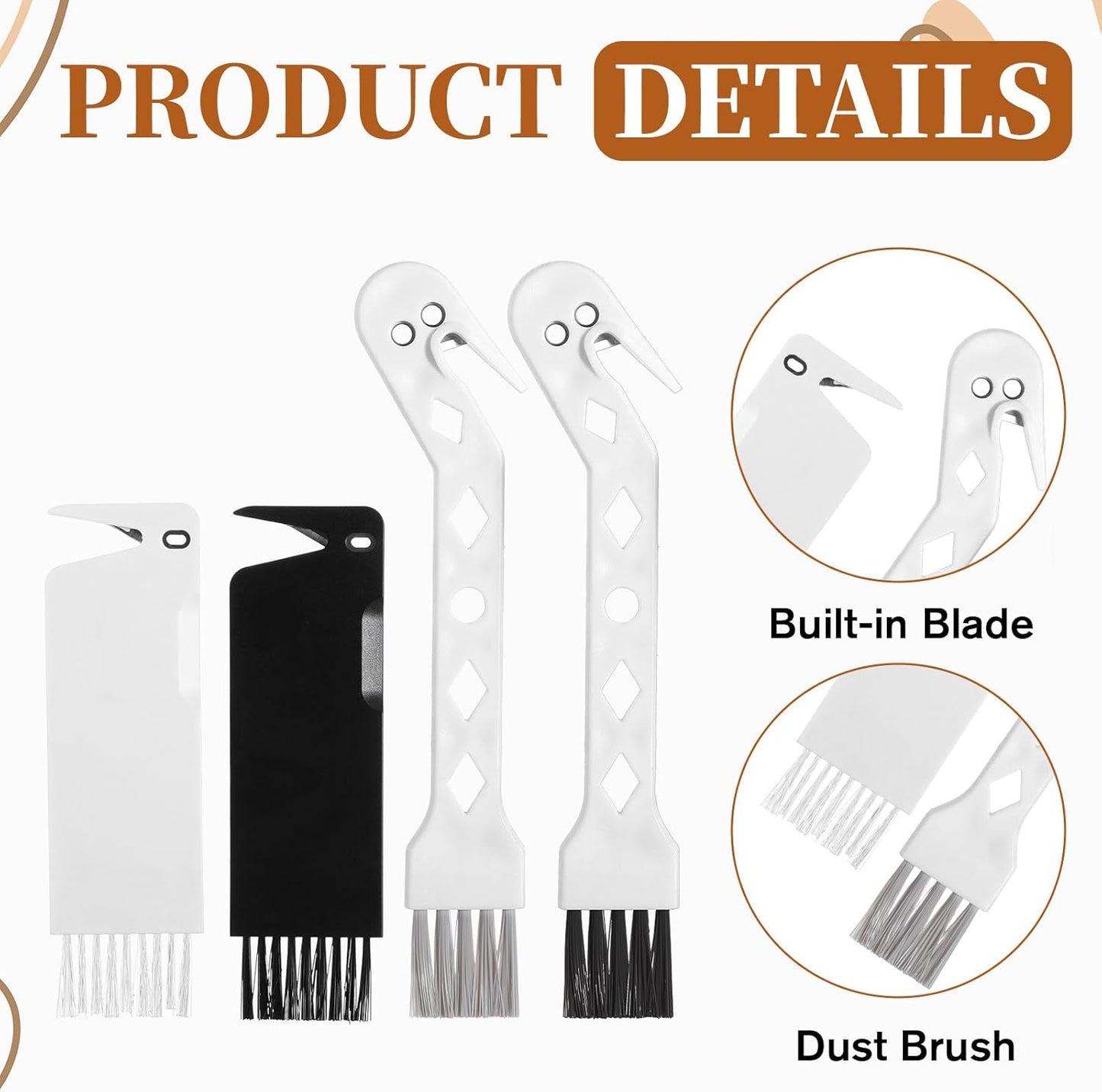 Skiennix Handheld Vacuum Cleaner Brush - 2-in-1 Universal Dust Tool for Robot Sweepers | 4 PCS Set