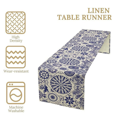 Mexican Talavera Style Table Runner 13x70in Beiges Floral Birds Variation of THIS listing