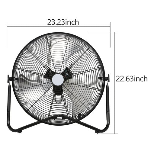 BILT HARD 4650 CFM 20" High Velocity Floor Fan, 3-Speed Heavy Duty Metal Fan with Wall-Mounting System, Industrial Shop Fan for Commercial, Garage, and Greenhouse