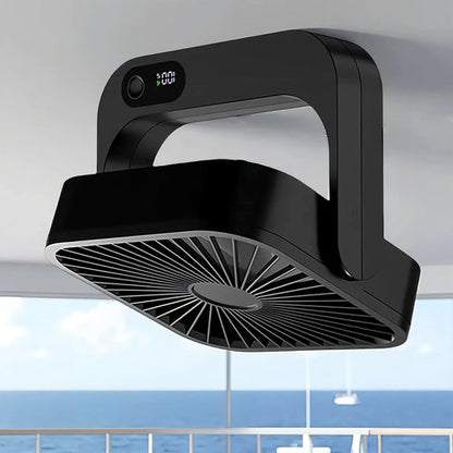 Magnetic Cruise Ship Approved Fan - 5000mAh Battery Operated Portable Fan with 5 Speeds | Sticks to Cabin Ceilings & Walls - Black