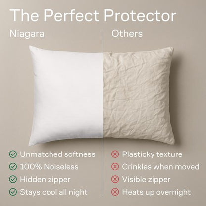 Ultra Soft Pillow Protectors with Zipper Queen Size - Set of 4 Breathable Pillow Covers - 100% Protection Against Stains, Dust & Dirt - Machine Washable (White)