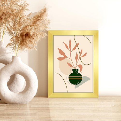 LaVie Home 5x7 Picture Frame for Wall Display, 5x7 Gold Picture Frame with HD Plexiglas, 5 x 7 Matted Frame 1 Pack, Display Frame for Vertical or Horizontal, Classic Collection