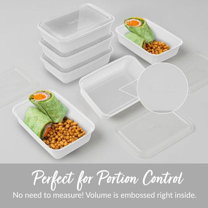 Bentgo 20-Piece BPA-Free Reusable Containers - Lightweight, Durable & Microwave Safe - White
