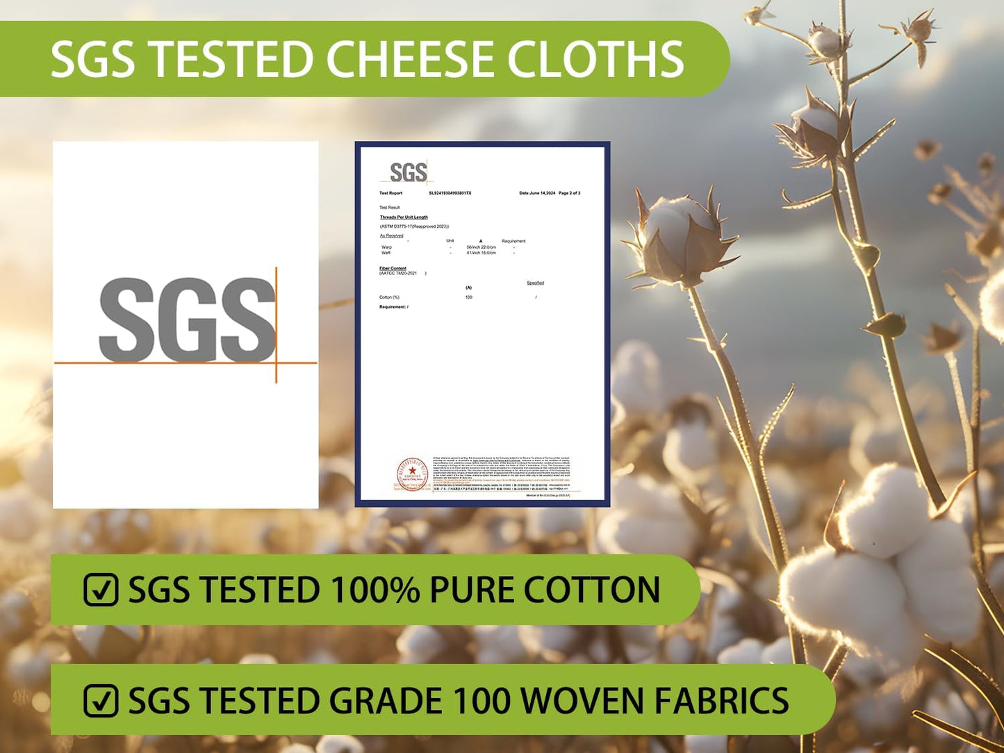 Olicity Cheesecloth - Grade 100 Reusable Muslin Cloths for Cooking & Straining | 20x20 Inch, 100% Unbleached - 2 Pack