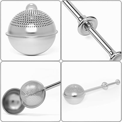 Skiennix Flour Sifter Set - One-Handed Operation Powdered Sugar Shaker for Baking | Stainless Steel Design
