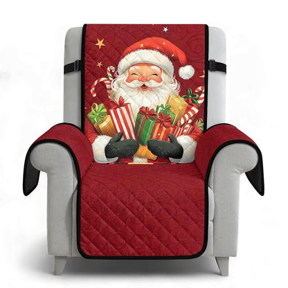 Red Santa Claus Recliner Armchair Cover - Fit Up To 60cm with Non-Slip Straps