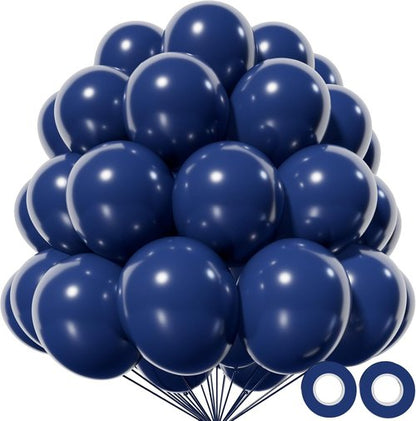KAWKALSH 12-Inch Navy Blue Latex Balloons - 110pcs Thickened Helium Party Supplies for Birthdays & Weddings