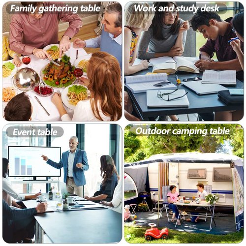 BestOffice 6FT Picnic Table Folding, Camping, Plastifor Party Event,White