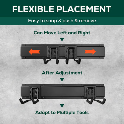 VICHTOP Garage Garden Tool Organizer Wall Mount,48 Inch Garage Organizer Wall Mounted Storage System with 7 Layer Hooks,Max 440lbs Adjustable Metal Hooks,Home Gift