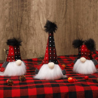 Juegoal Lighted Christmas Gnome Set - Handmade Mini Scandinavian Tomte | Battery Operated Winter Decor