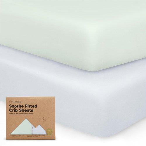 KeaBabies Organic Crib Sheets - 2-Pack Fitted Jersey Cotton for Baby Bed | Soft, Breathable & Cute Prints (Cove)