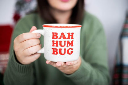 Bah Hum Bug Mug - 15 oz Speckled Ceramic Coffee Cup by Pearhead (Variation of THIS listing: Bah Hum Bug Mug)