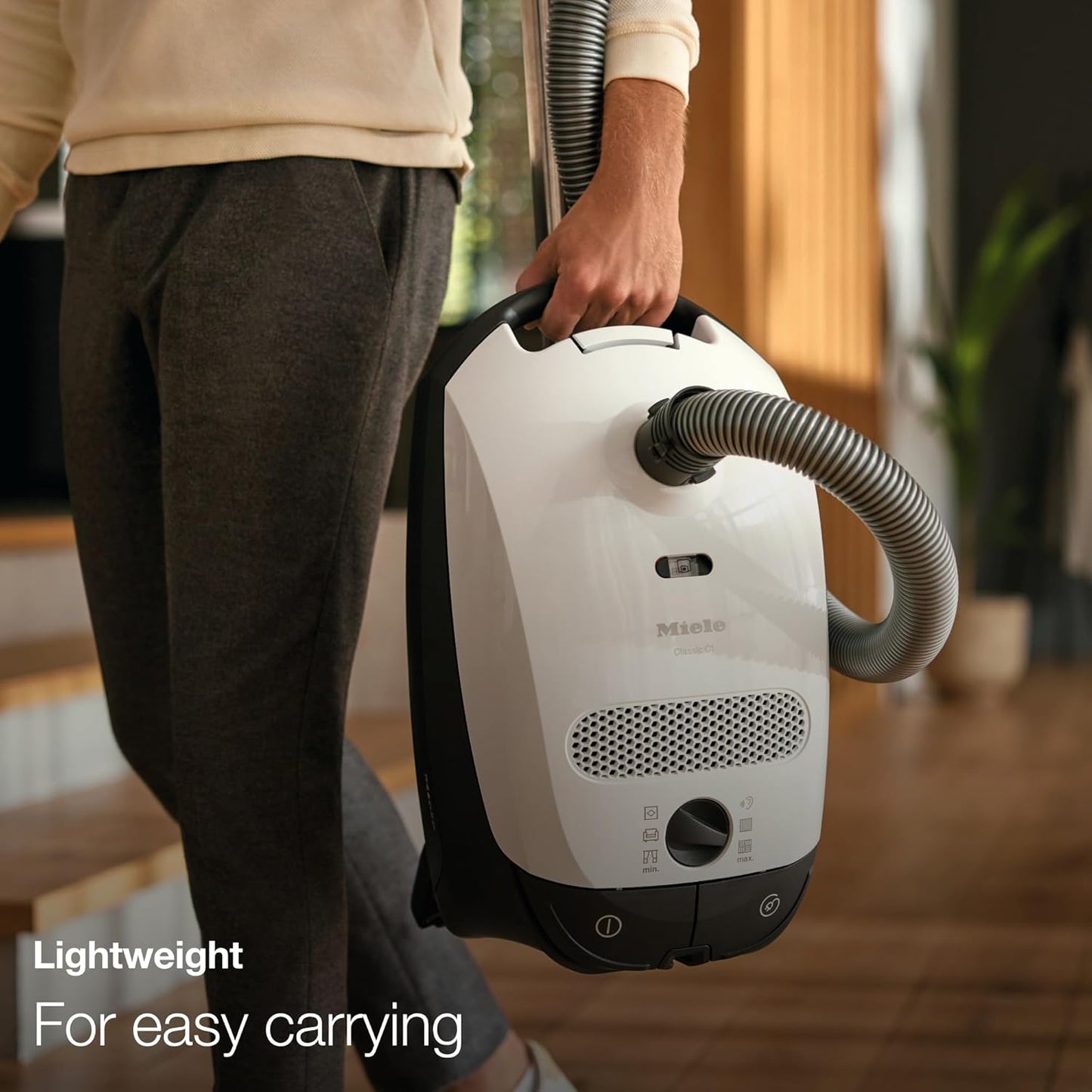 Miele Classic C1 Turbo Team Bagged Canister Vacuum - Portable Tech Blue for Efficient Cleaning