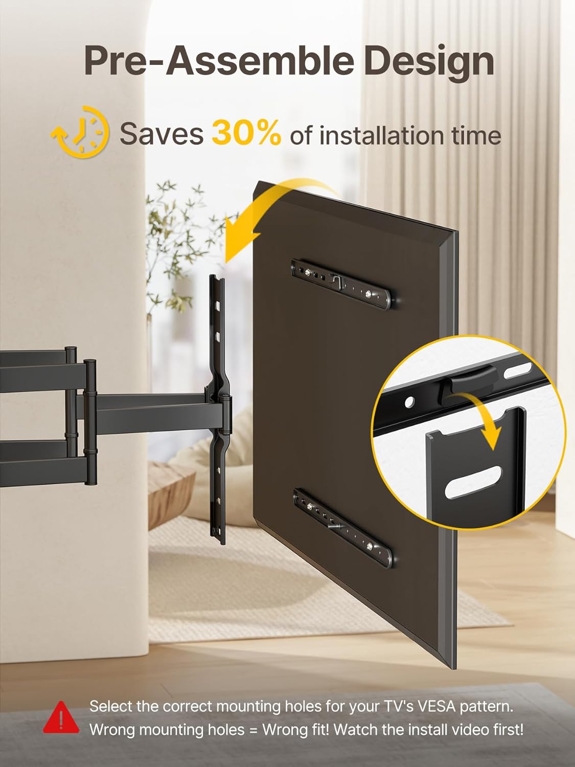 monTEK Ultra Slim TV Wall Mount - Full Motion Bracket for 43-90 Inch TVs | 1.1" Thin Design | Dual Swivel Arms | Max VESA 600x400mm | Supports 132lbs