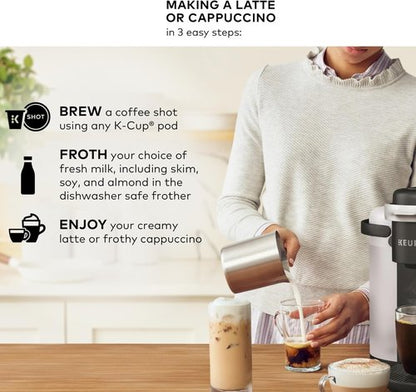 Keurig K-Cafe Coffee Maker - Single-Serve Latte & Cappuccino Machine with Dishwasher Safe Frother | Dark Charcoal