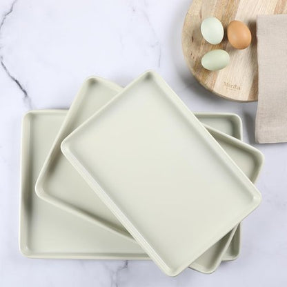 Martha Stewart Gallen 3-Piece Cookie Sheet Set | Ceramic Nonstick Baking Pans - 13", 15", 17" - Oven Safe to 450°F, Easy to Clean