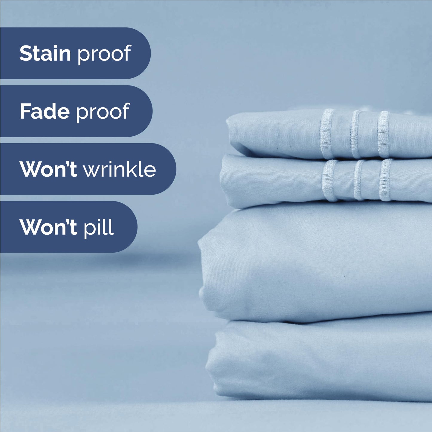 Split King Size 5 Piece Sheet Set - Comfy Breathable & Cooling Bed Sheets Set - Hotel Luxury Bedding for Women, Men, Kids, Teens, Boys & Girls - Deep Pockets, Soft, Wrinkle Free - Oeko-Tex - Sky Blue