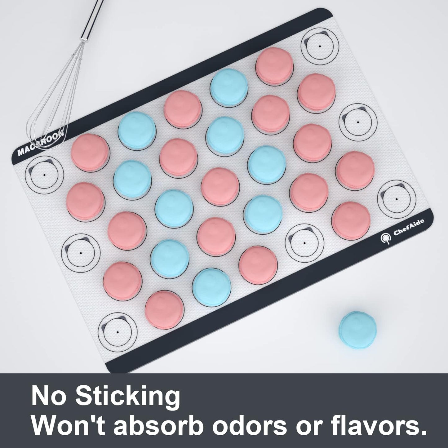 Skiennix Non-Stick Silicone Baking Mats - Premium Reusable & Heat Resistant 500ºF | Half Sheet Size (16.5" x 11.6")