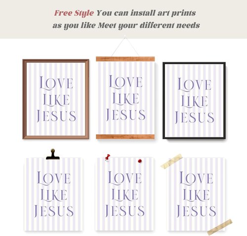 LARTSFRO Coquette Purple Bow Wall Art - Inspirational Christian Decor for Teen Girls | Set of 4 Unframed 10x8 Inch Prints