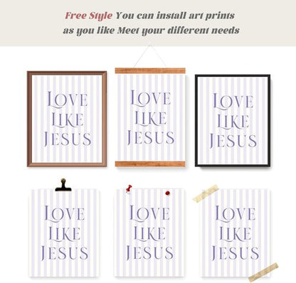 LARTSFRO Coquette Purple Bow Wall Art - Inspirational Christian Decor for Teen Girls | Set of 4 Unframed 10x8 Inch Prints