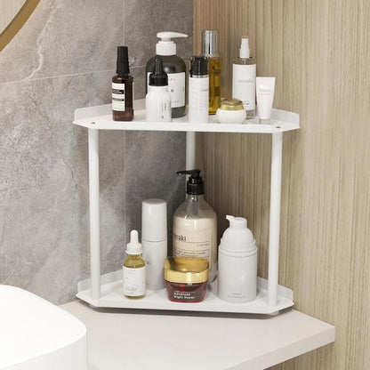 Jesginboo 2-Tier Bathroom Counter Organizer - Stylish Vanity Shelf for Skincare & Makeup | White