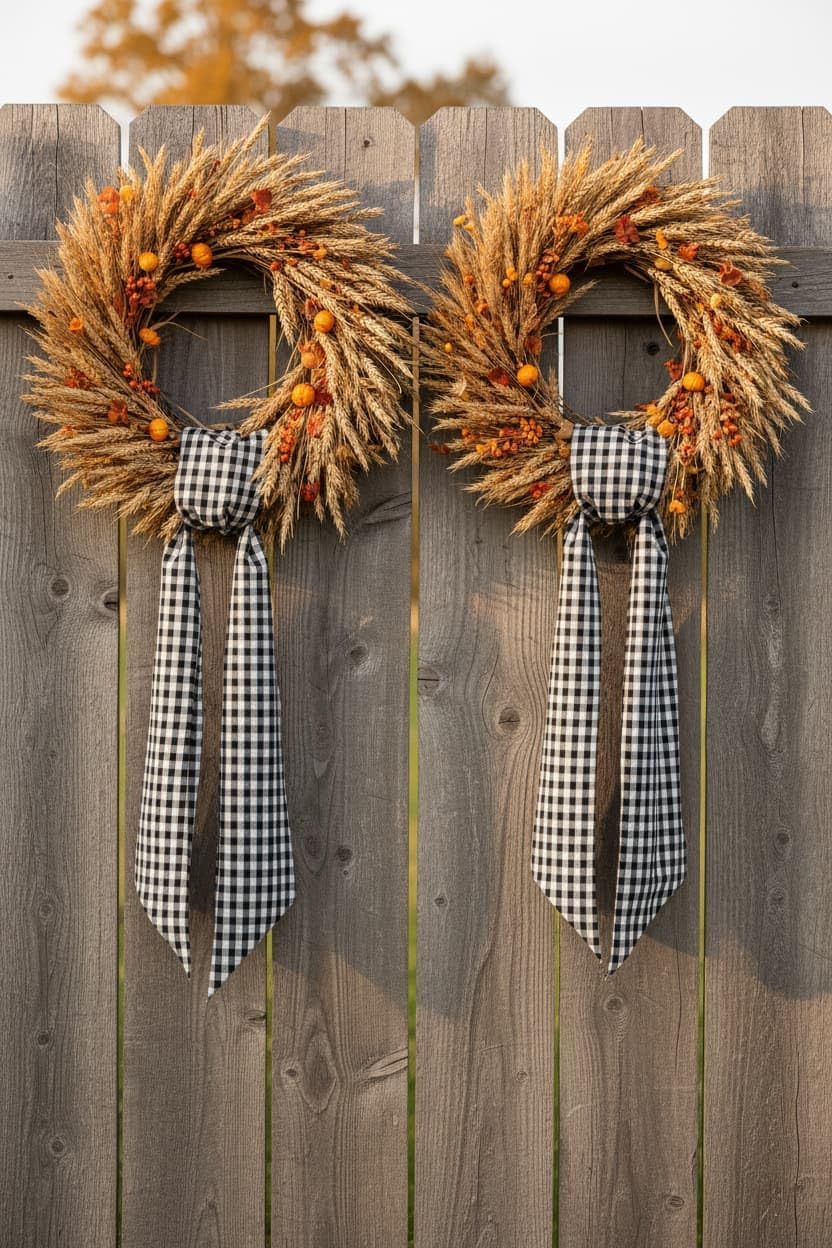 Regine Switzerland Wreath Sash - Elegant Black White Checkered Plaid Bow for Year-Round Home Decor (5.12" x 54.33")