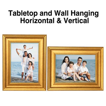 LaVie Home 5x7 Picture Frames (3 Pack, Gold) Photo Frame Set with High Definition Glass for Wall Mount & Table Top Display