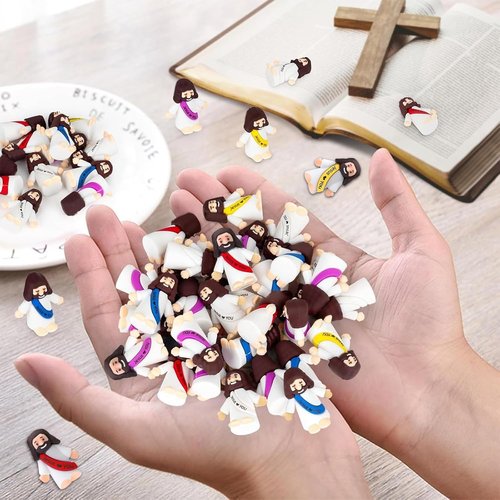 Little Jesus Figures - 40PCS Mini Religious Party Favors for Easter Egg Stuffers & Sunday School