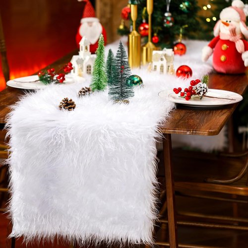 Drydiet Christmas Fake Snow Blanket - Fuzzy Faux Fur for Holiday Decor | 2.6 x 7.9 ft White Snow Decoration