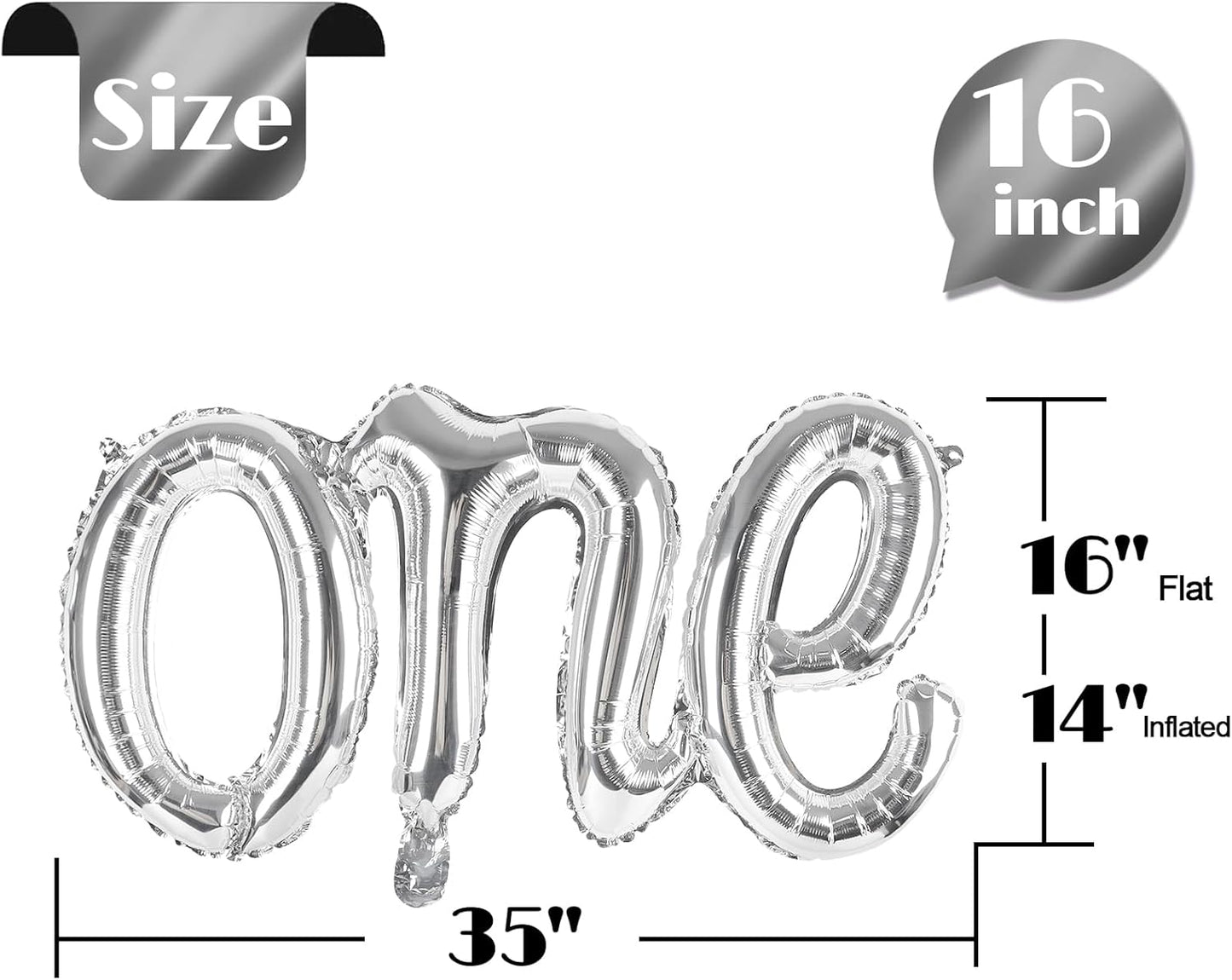 Silver One Balloons - Giant 1st Birthday Decorations for Boys & Girls | Perfect for 1 Year Old Celebrations