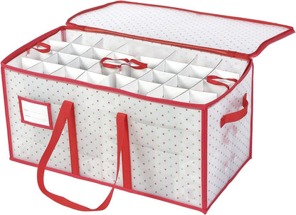 Sattiyrch Christmas Ornament Storage Box - Durable Dust-Proof Organizer with Customizable Dividers | Holds 128 x 3-Inch Ornaments