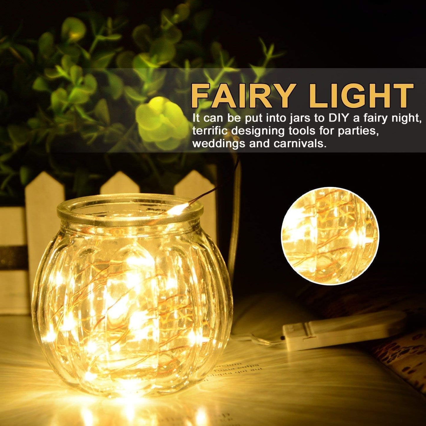 XINKAITE LED Fairy Lights - Battery Operated String Lights for Indoor & Outdoor Decor | 10Ft Warm White