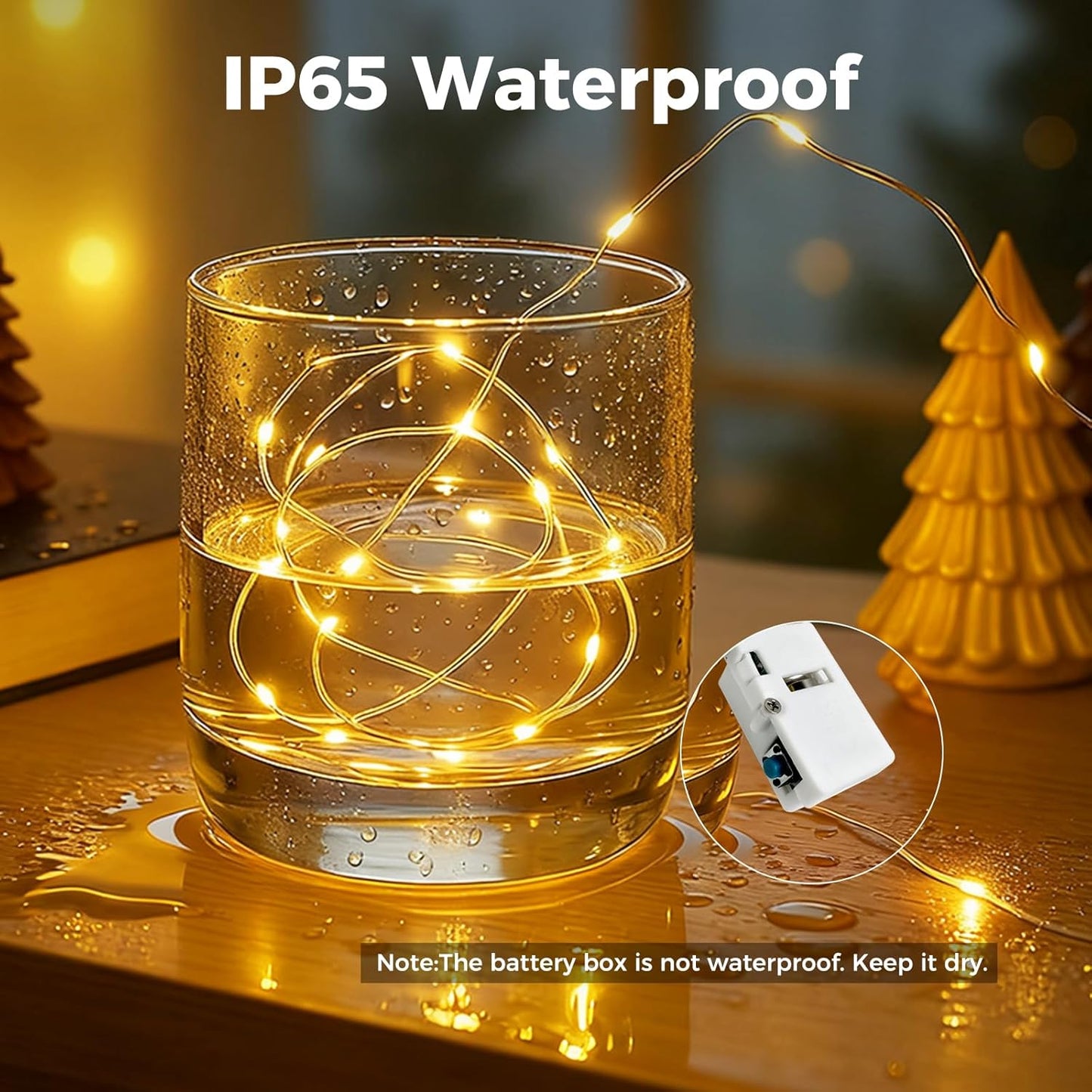 Skiennix Fairy Lights - 24 Pack Battery Operated Mini String Lights | 7ft Warm White Twinkle Lights for Weddings & Parties