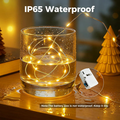 Skiennix Fairy Lights - 24 Pack Battery Operated Mini String Lights | 7ft Warm White Twinkle Lights for Weddings & Parties