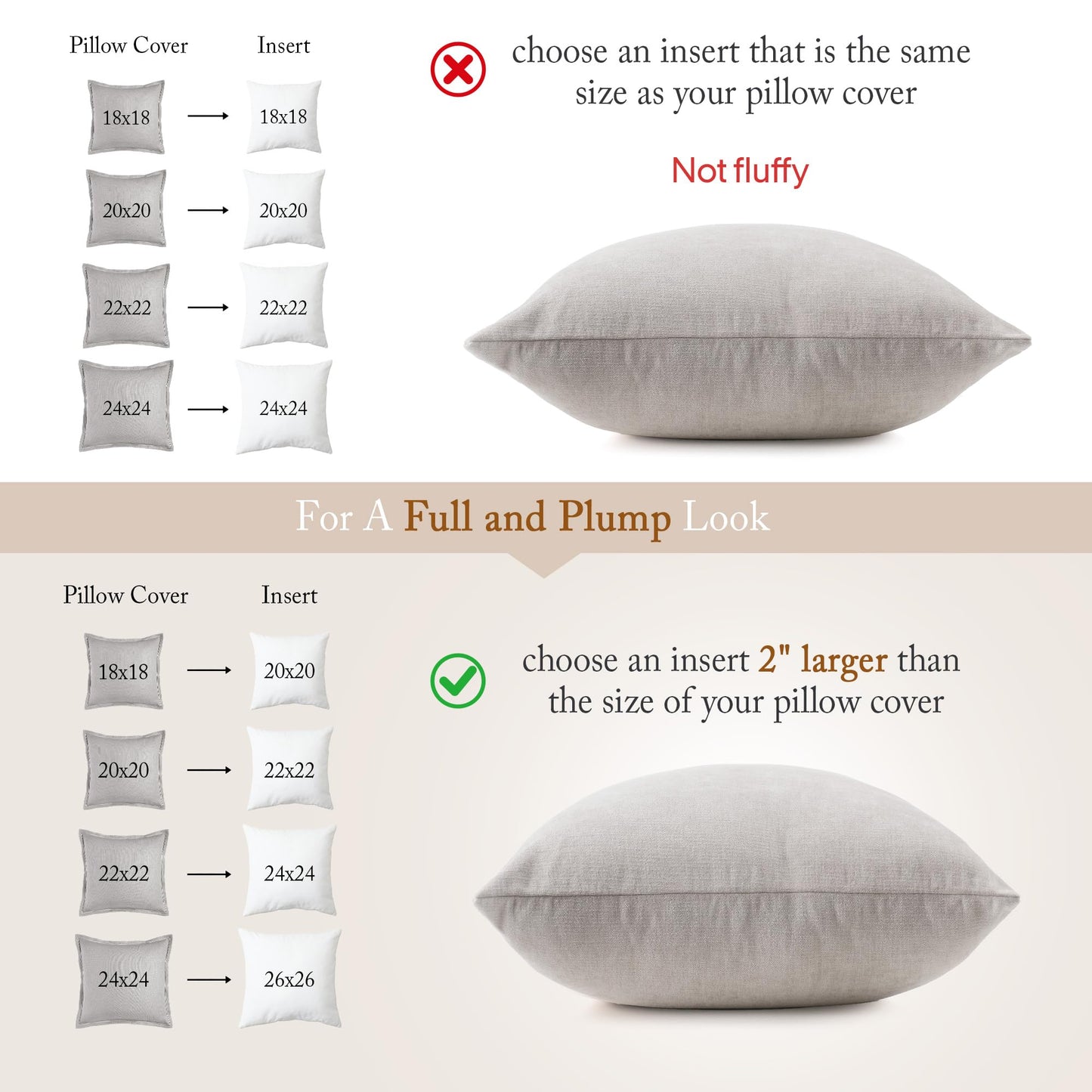 puredown® Natural Feather Down Throw Pillow Inserts 20 x 20 (Set of 2, White), Décor Pillow for Couch, Chairs, Office, Apartments