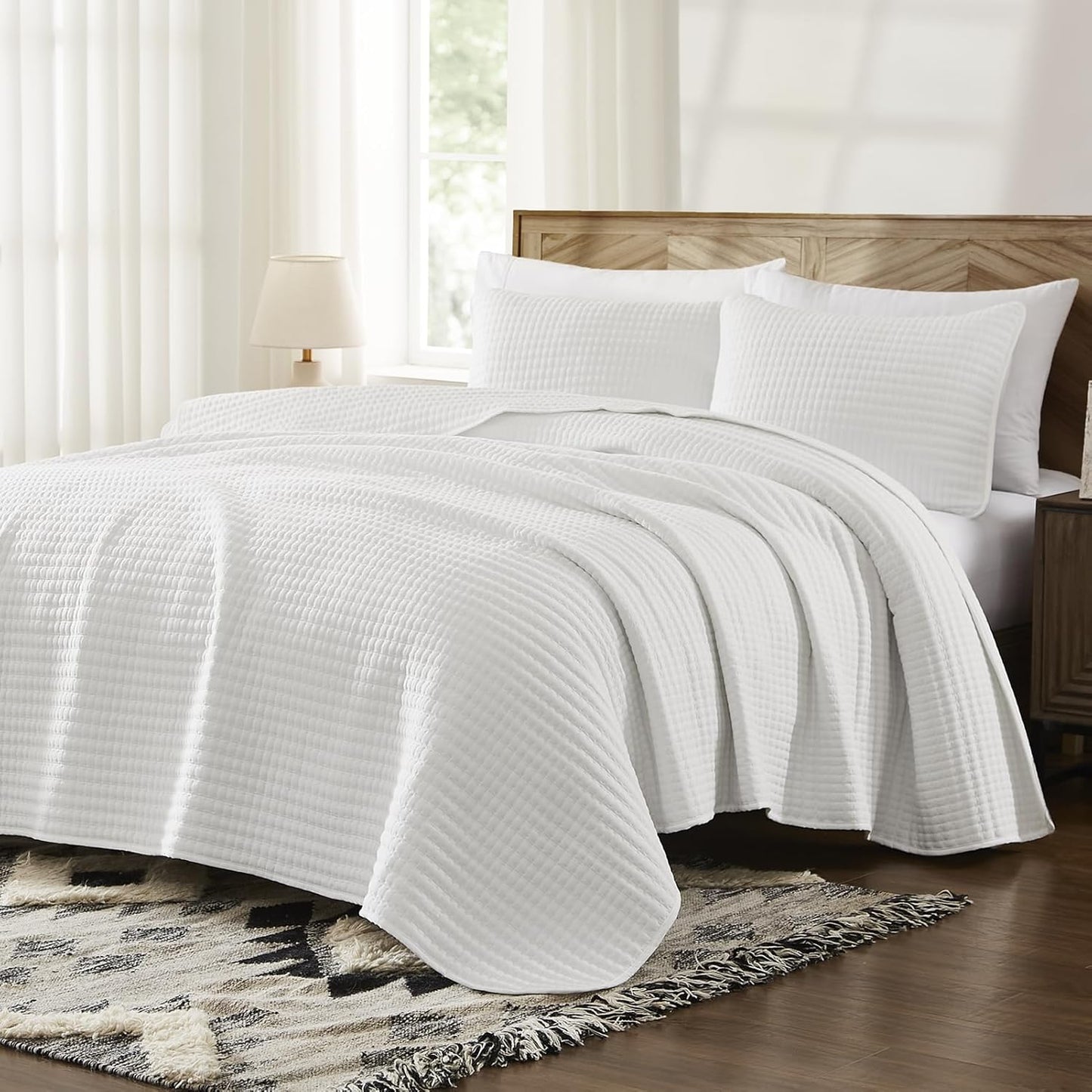 WRENSONGE King Size Quilt Bedding Set - 3 Piece Lightweight Summer Coverlet | Soft Bedspread with 2 Pillow Shams