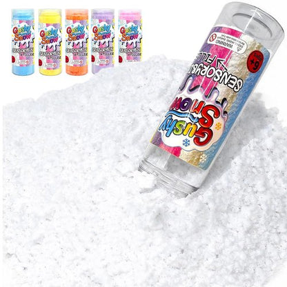 GushySnow® Latex Sensory Bin Filler - Bulk Fake Snow Play Sand for Preschool Activities | White