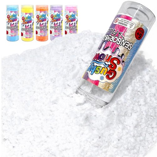 GushySnow® Latex Sensory Bin Filler - Bulk Fake Snow Play Sand for Preschool Activities | White